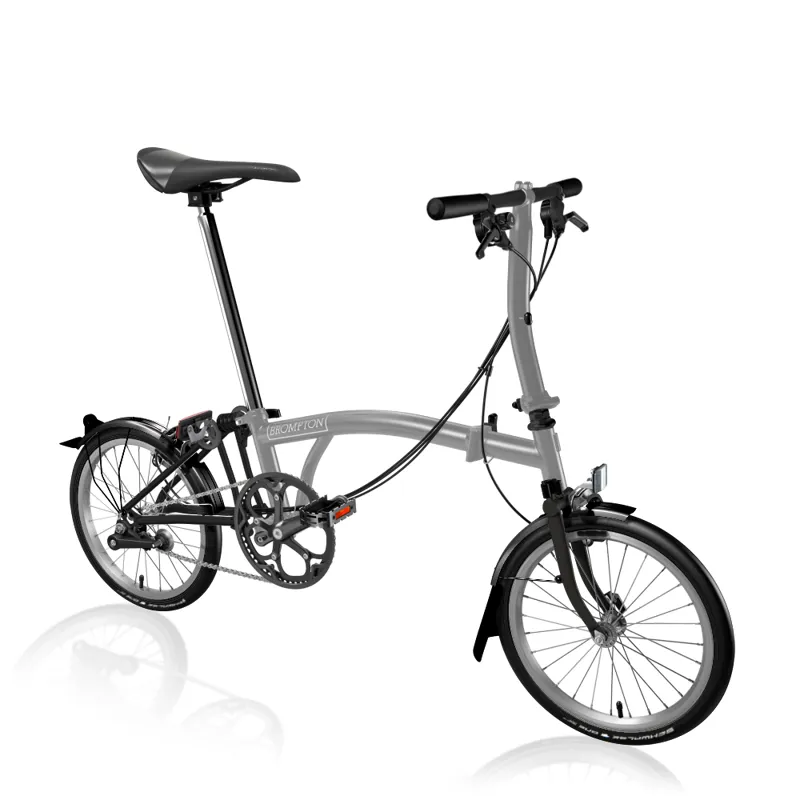 Brompton P Line Urban Low Folding Bike 2022 in Storm Grey